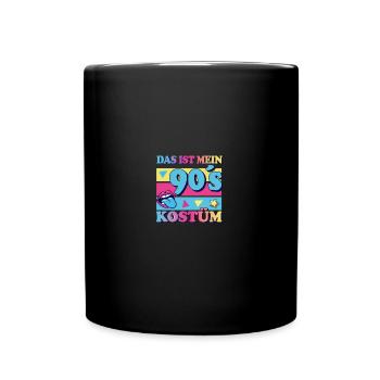 90er jahre Pary Mottoparty 90s Outfit - Tasse einfarbig - Schwarz - Vorne