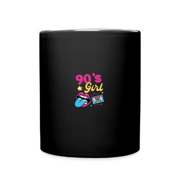 90er jahre Pary Mottoparty 90s Outfit - Tasse einfarbig - Schwarz - Vorne