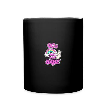 90er jahre Pary Mottoparty 90s Outfit - Tasse einfarbig - Schwarz - Vorne