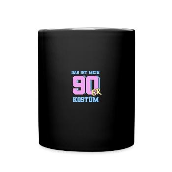 90er jahre Pary Mottoparty 90s Outfit - Tasse einfarbig - Schwarz - Vorne