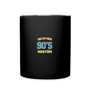 90er jahre Pary Mottoparty 90s Outfit - Tasse einfarbig - Schwarz - Vorne