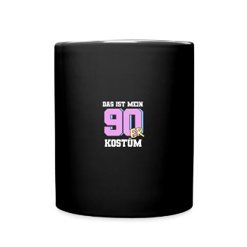 90er jahre Pary Mottoparty 90s Outfit - Tasse einfarbig - Schwarz - Vorne