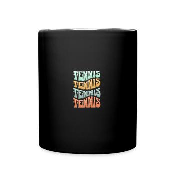 Retro Tennis Outfit Tennis Shirt Tennis Player - Full Colour Mug - black - Front