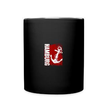 Armoiries de Hambourg Drapeau d’ancre Cadeau - Mug uni - noir - Devant