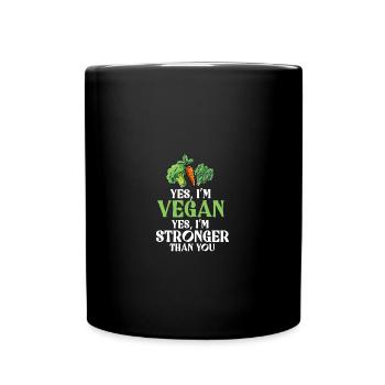 Vegan Veganer Vegetarier Tierschutz Bio - Tasse einfarbig - Schwarz - Vorne