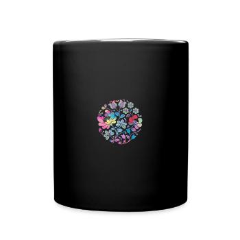 Hungarian flowers,floral,colorful flowers,tendrils,flower - Full Colour Mug - black - Front