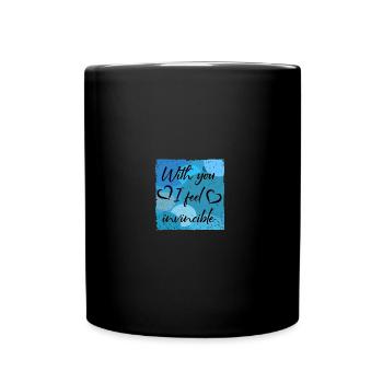 With you I feel invincible - Full Colour Mug - black - Front