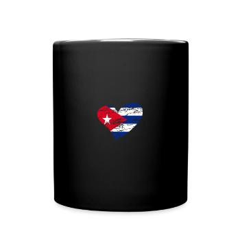 Kuba mit Herz - Tasse einfarbig - Schwarz - Vorne