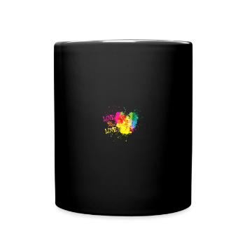 love is love,LGBT,Regenbogen,Herz, Graffiti, Love, - Tasse einfarbig - Schwarz - Vorne
