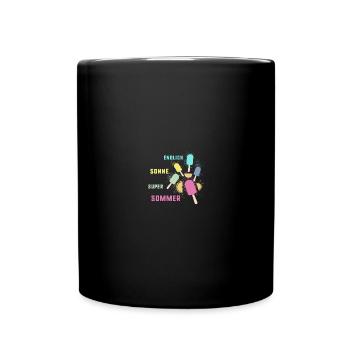 sommer, wassereis, sonne,endlich sonne,super,eis - Tasse einfarbig - Schwarz - Vorne