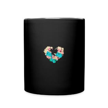 glace à l’eau, cœur de fleur, crème glacée, pastel, crème glacée avec style, - Mug uni - noir - Devant