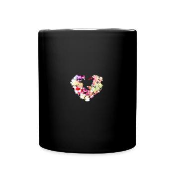 glace, pastel, cœur, cœur de fleur, coloré - Mug uni - noir - Devant
