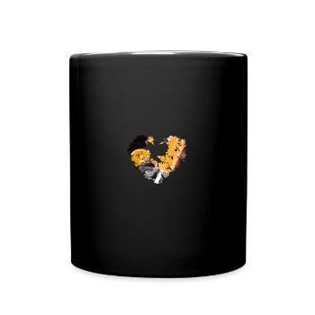 glace, cœur, cœur de fleur, coloré, orange, crème glacée avec style - Mug uni - noir - Devant
