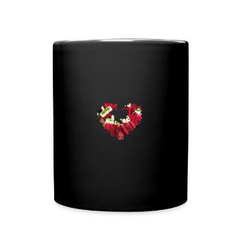 glace, cœur, cœur de fleur, coloré, melon, crème glacée dans le style - Mug uni - noir - Devant