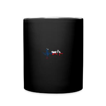Fréquence cardiaque avec la République tchèque - Mug uni - noir - Devant