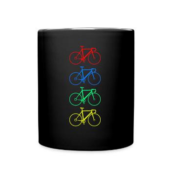 Coloured Bikes - Full Colour Mug - black - Front