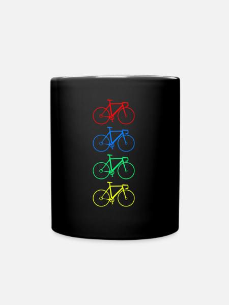 Farbige Fahrräder - Tasse einfarbig - Schwarz