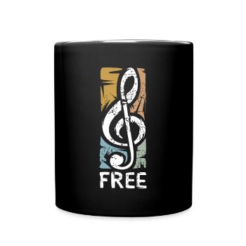 clef Free – musique dans le style vintage - Mug uni - noir - Devant