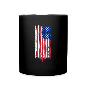 American Distressed Flag America USA Flag - Tasse einfarbig - Schwarz - Vorne