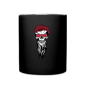 tete de mort hipster skull crane casquette 1511 - Mug uni - noir - Devant