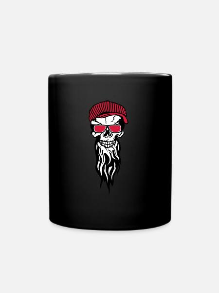 Totenkopf-Totenkopf-Kranichkappe 1511 - Tasse einfarbig - Schwarz