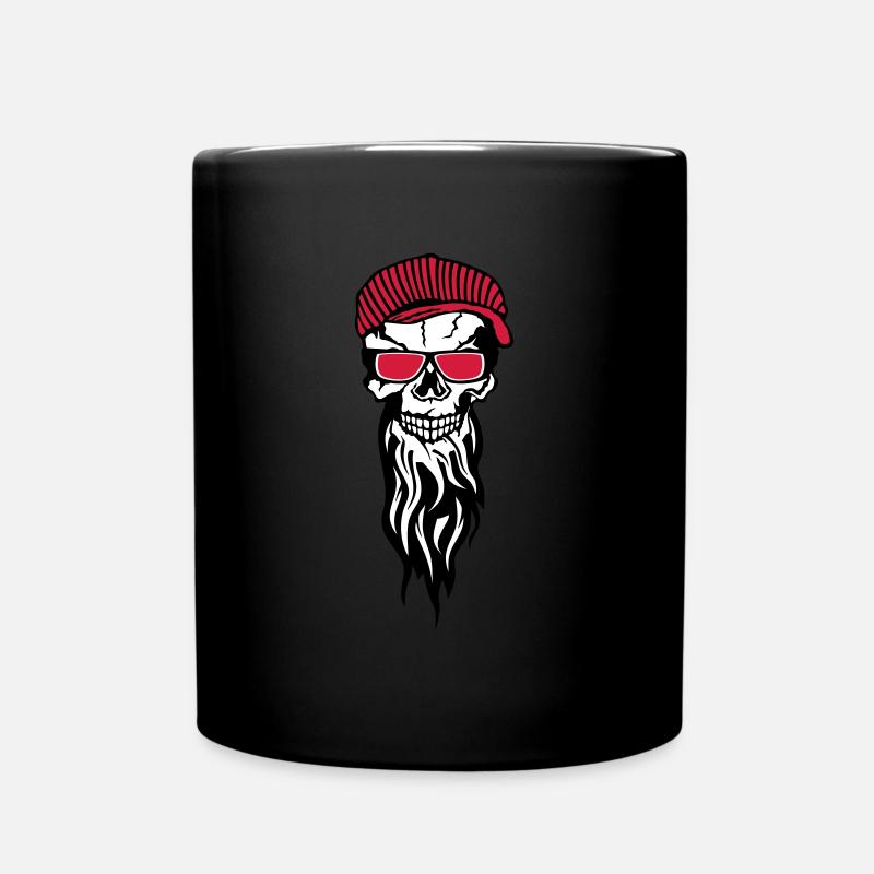 Totenkopf-Totenkopf-Kranichkappe 1511 - Tasse einfarbig - Schwarz