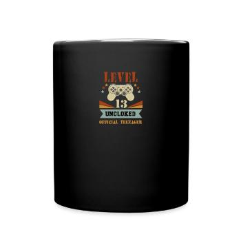 Level 13 Uncloked Official Teenager - Tasse einfarbig - Schwarz - Vorne