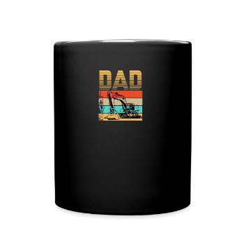 Excavator Dad Love - Full Colour Mug - black - Front