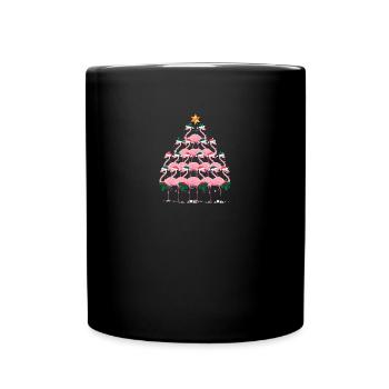 Flamant rose - Mug uni - noir - Devant