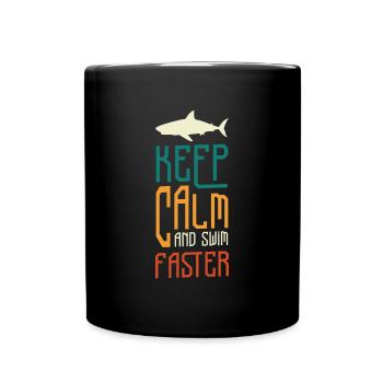 Shark Diving Angler - Full Colour Mug - black - Front