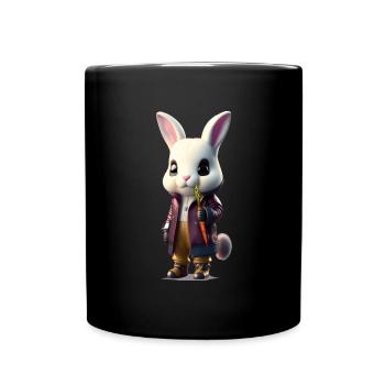 Osterhase , Ostern Cooler Anime Osterhase - Tasse einfarbig - Schwarz - Vorne