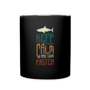 Grand requin blanc Dents de pêcheur de mer - Mug uni - noir - Devant
