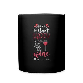 Kleeblatt Optimist - Tasse einfarbig - Schwarz - Vorne