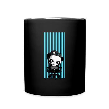 Cute Gaming Panda, PEW PEW, Nerd, Gamer, Gaming - Full Colour Mug - black - Front