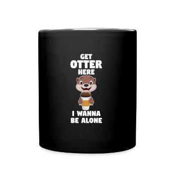 Otterliebhaber Otterkaffee Otterbesitzer Geschenk - Tasse einfarbig - Schwarz - Vorne