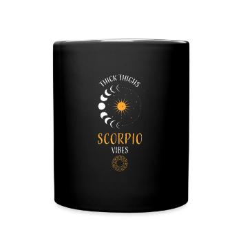 Thick Thighs Scorpio Vibes - Full Colour Mug - black - Front