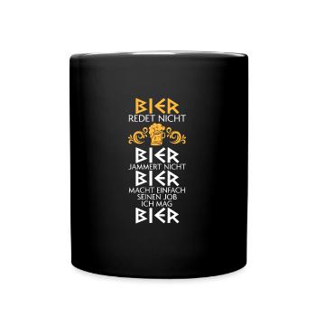 Bier Alkohol Bierliebhaber Geschenk - Tasse einfarbig - Schwarz - Vorne