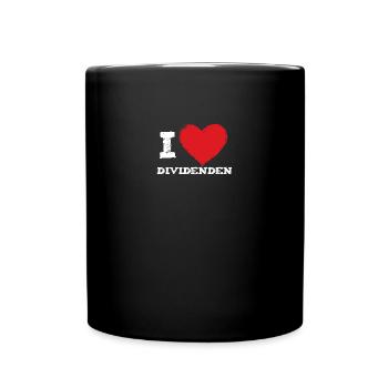 Ich liebe Dividenden - Tasse einfarbig - Schwarz - Vorne