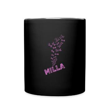 Blubbern Wassersport Wasser Vorname Milla - Tasse einfarbig - Schwarz - Vorne