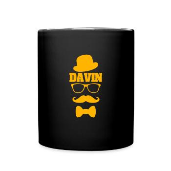 Moustache Davin - Mug uni - noir - Devant