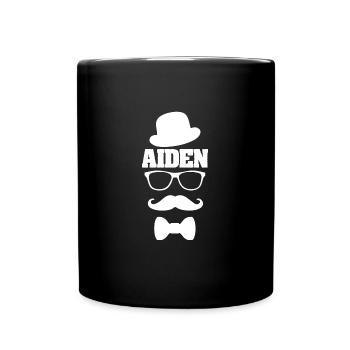 Vorname Aiden - Tasse einfarbig - Schwarz - Vorne
