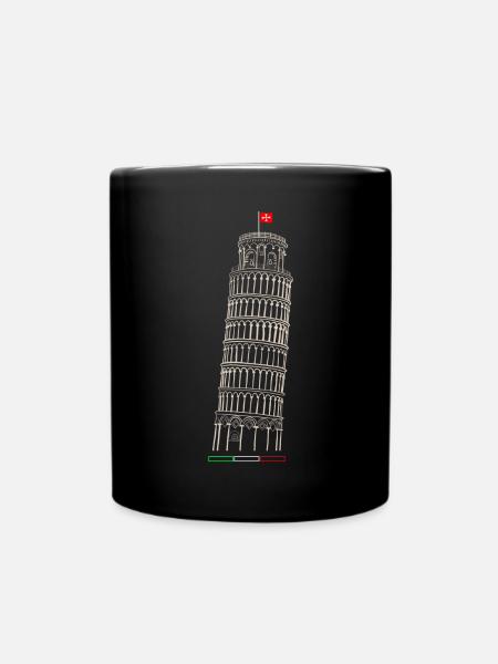 Schiefe Turm von Pisa - Tasse einfarbig - Schwarz
