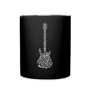 GUITARES MOTIF AVEC DES NOTES GUITARISTE GUITARISTE - Mug uni - noir - Devant