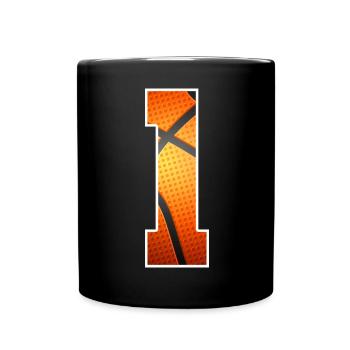 Kinder 1. Geburtstag Basketballspieler 1 Jahr alt - Tasse einfarbig - Schwarz - Vorne