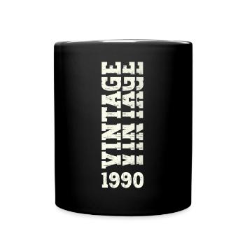33. Geburtstag Mann Jahrgang 1990 Vintage - Tasse einfarbig - Schwarz - Vorne