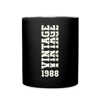 35. Geburtstag Mann Jahrgang 1988 Vintage - Tasse einfarbig - Schwarz - Vorne