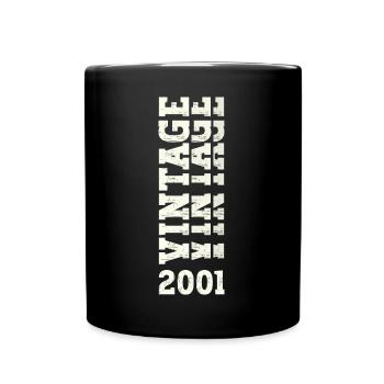 22nd Birthday Man Vintage 2001 Vintage - Full Colour Mug - black - Front