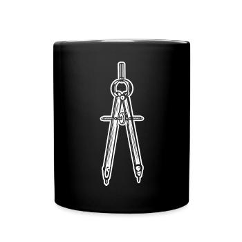 Architektur Zirkel - Tasse einfarbig - Schwarz - Vorne