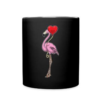 Ballon flamant rose - Mug uni - noir - Devant