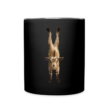 Ziege - Tasse einfarbig - Schwarz - Vorne